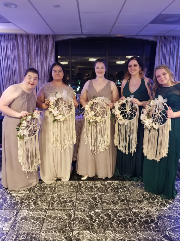 Dreamcatchers in lieu of Bridal Bouquets for Bridesmaids